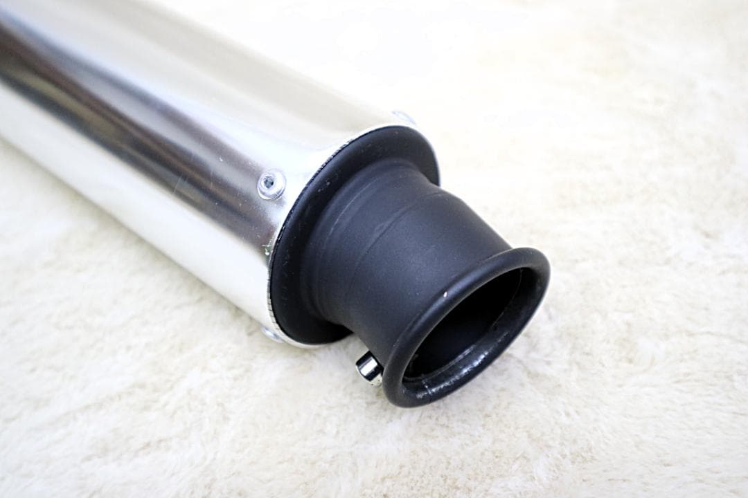 アキヤンサイレンサー 汎用 50.8π 銀×黒 バンド バネ付き