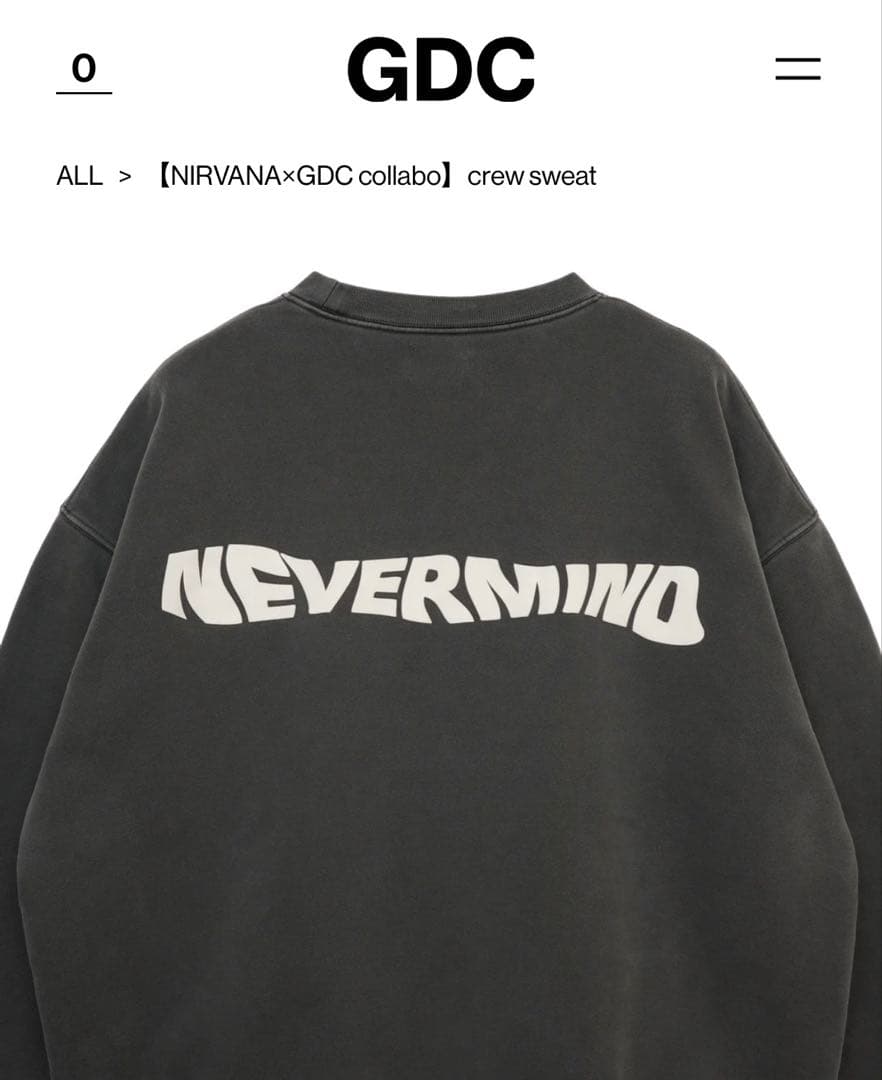 NIRVANA×GDC Collabo Crew Sweat キムタク着 XL - メルカリ