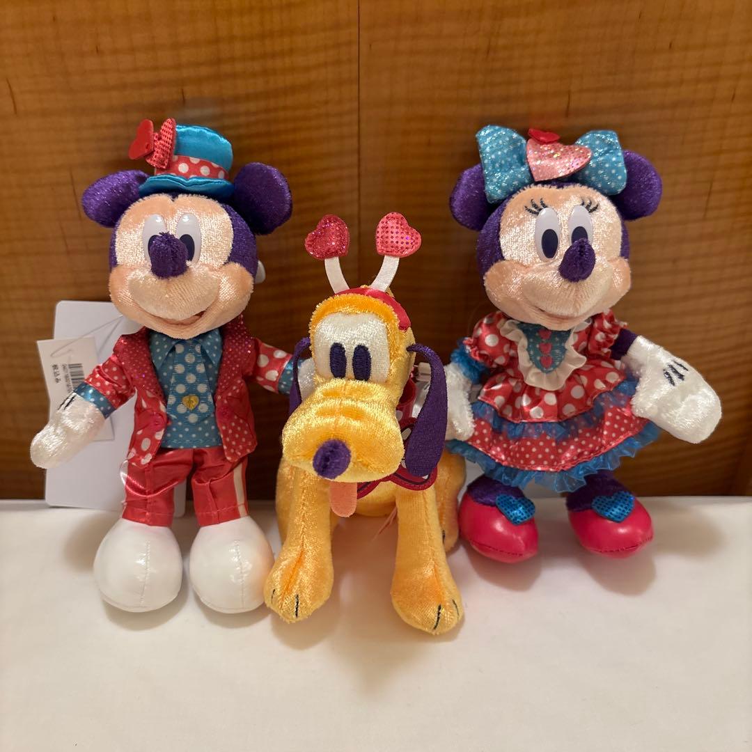 3体セット ミニパル ぬいぐるみバッジ ミッキー ミニー プルート