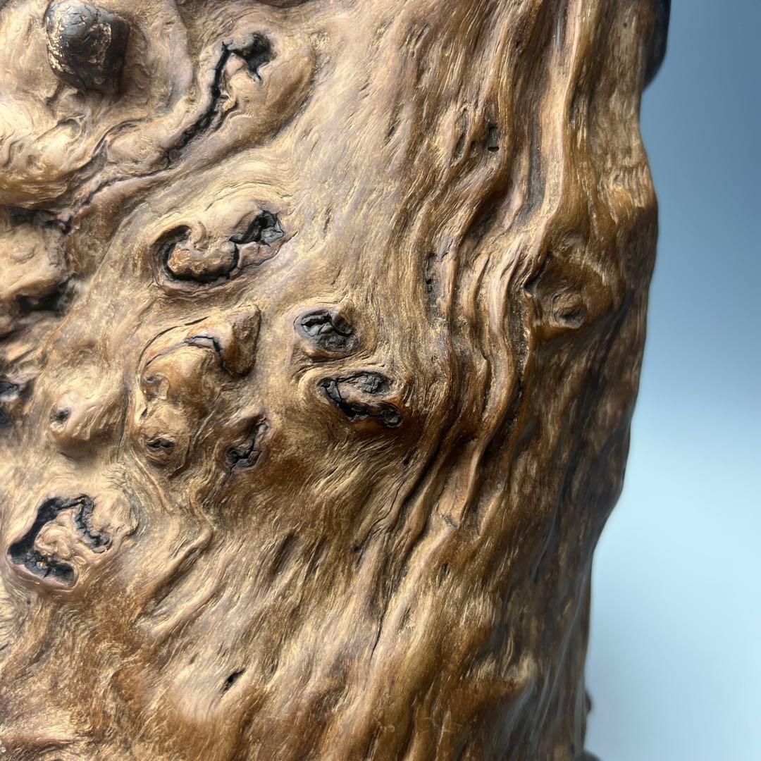 自然木の質感が魅力で優美な逸品 唐物 玉杢筆筒 文房四宝 中国美術