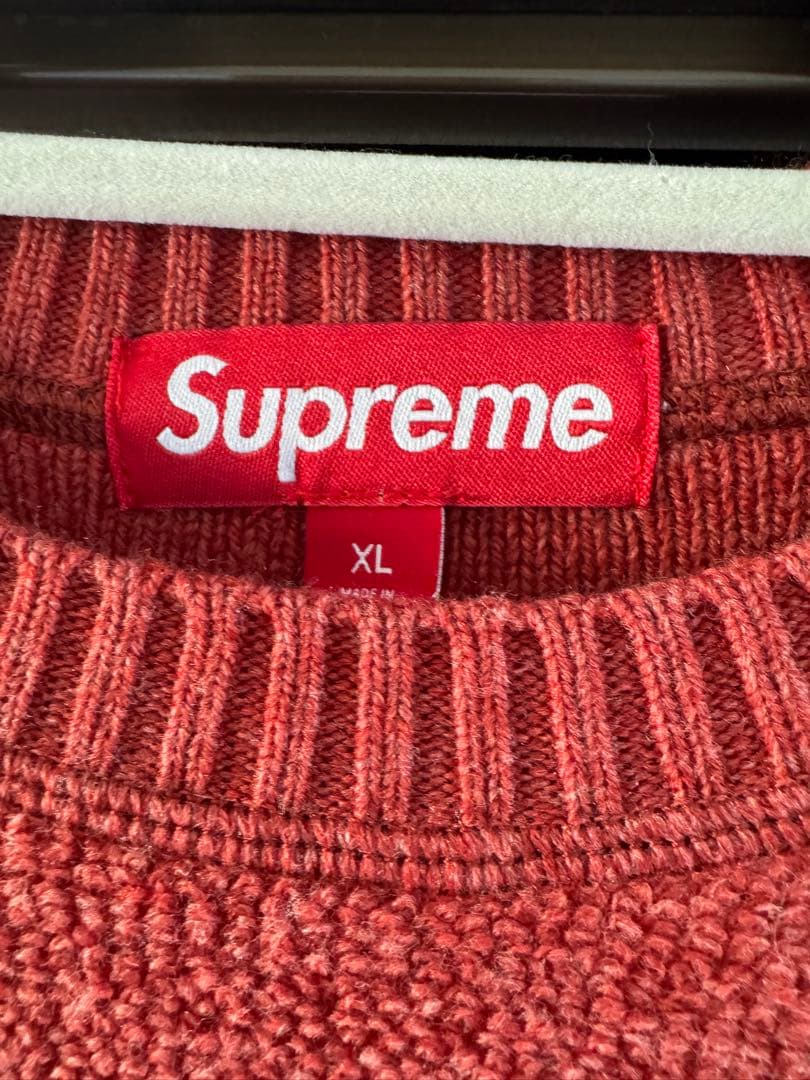 新品未使用】 Supreme 赤 フリース クルーネックセーター L SIZE