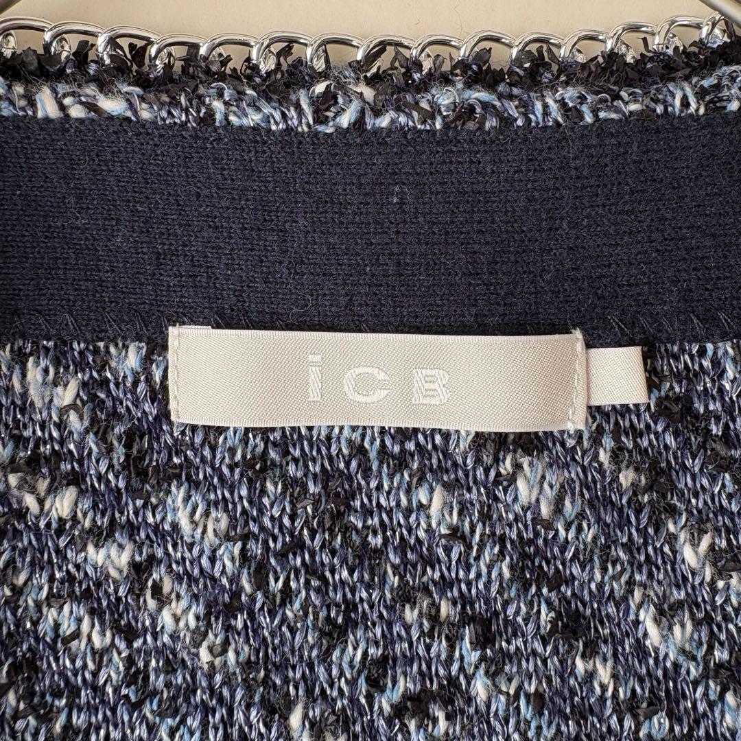 美品✨《iCB》小泉今日子着用　デニムライクツィード ニットジャケット　L