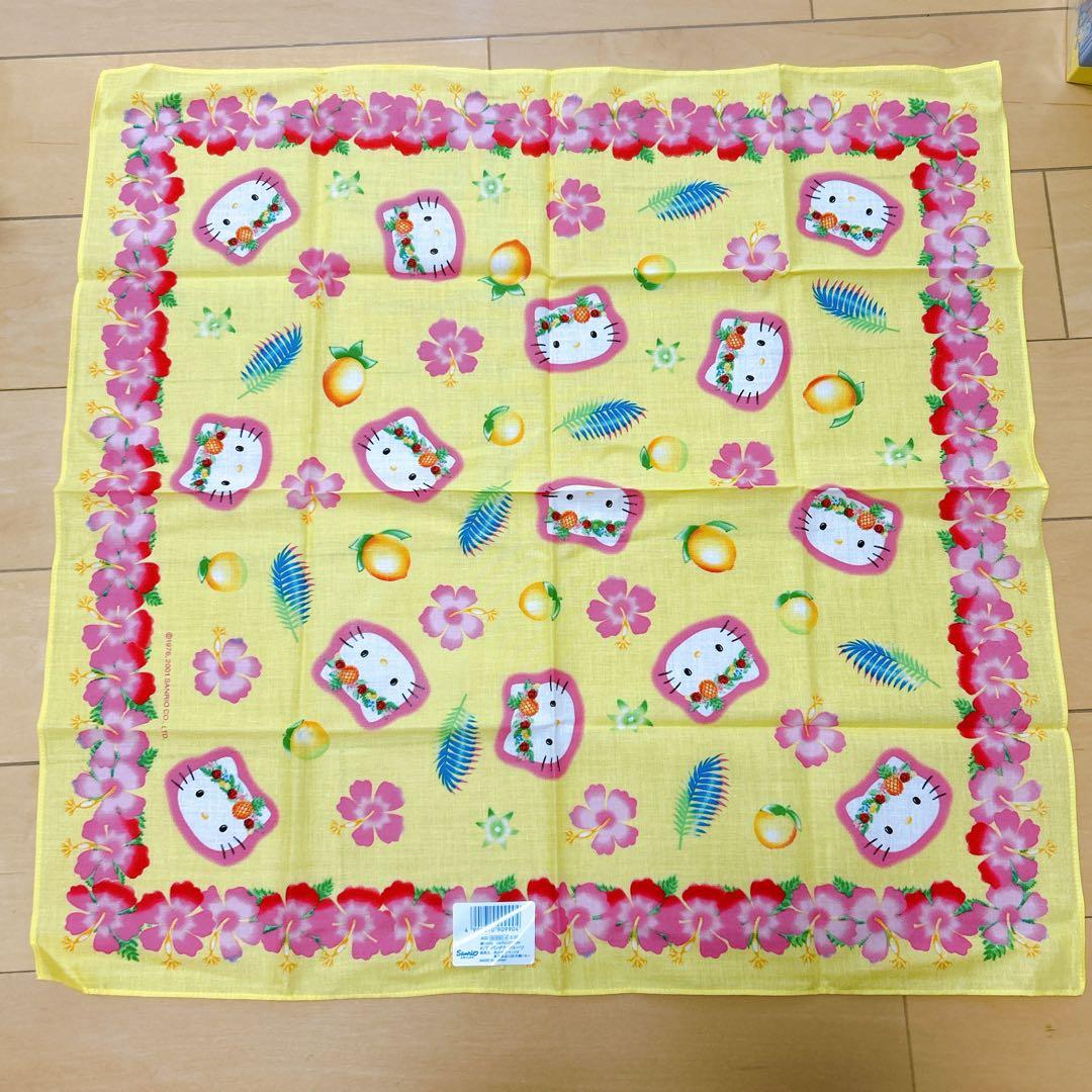 新品】ハローキティ ハイビスカス トロピカル バンダナ 大判ハンカチ