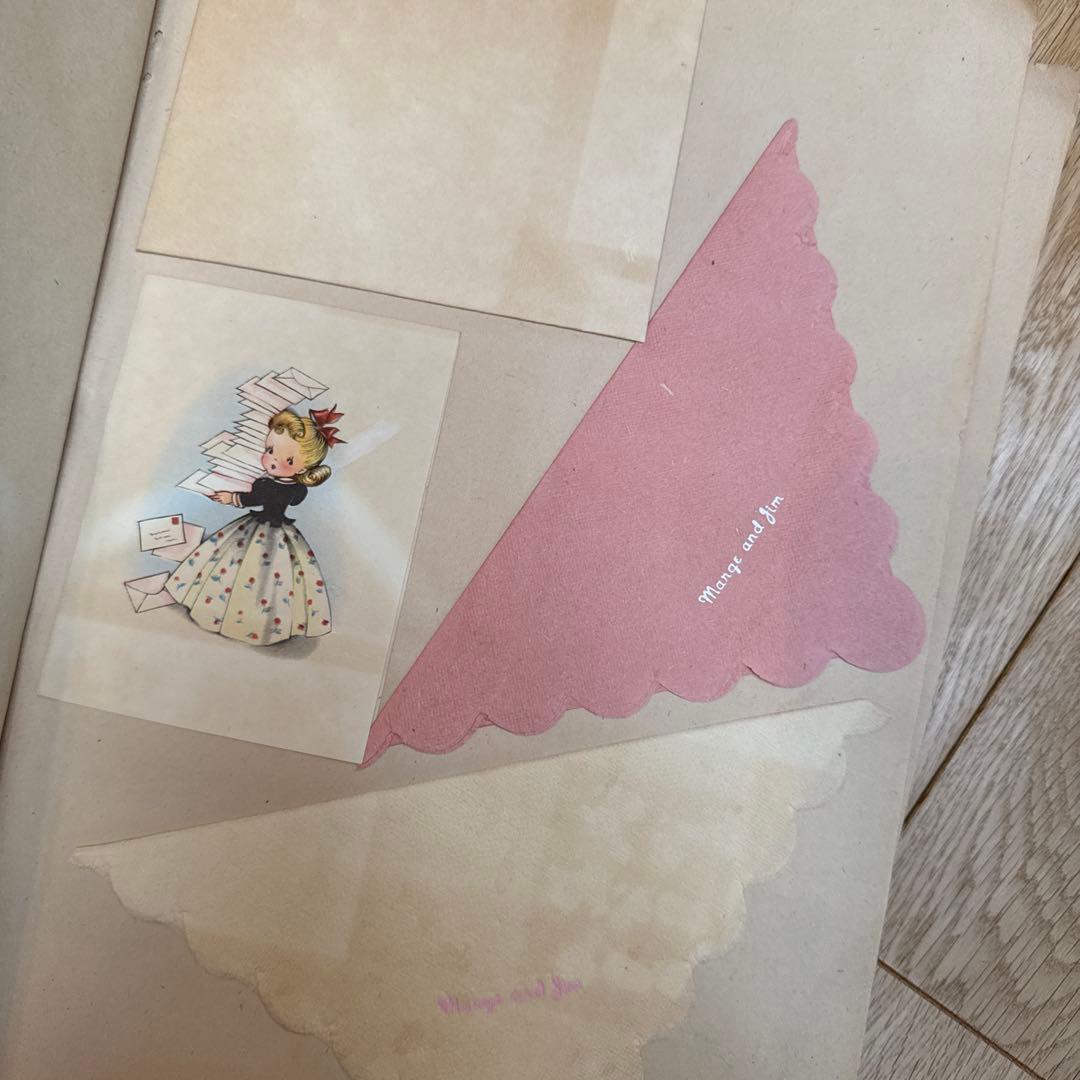 世界で一つのジャンクジャーナルに1940年代スクラップブック 紙モノ