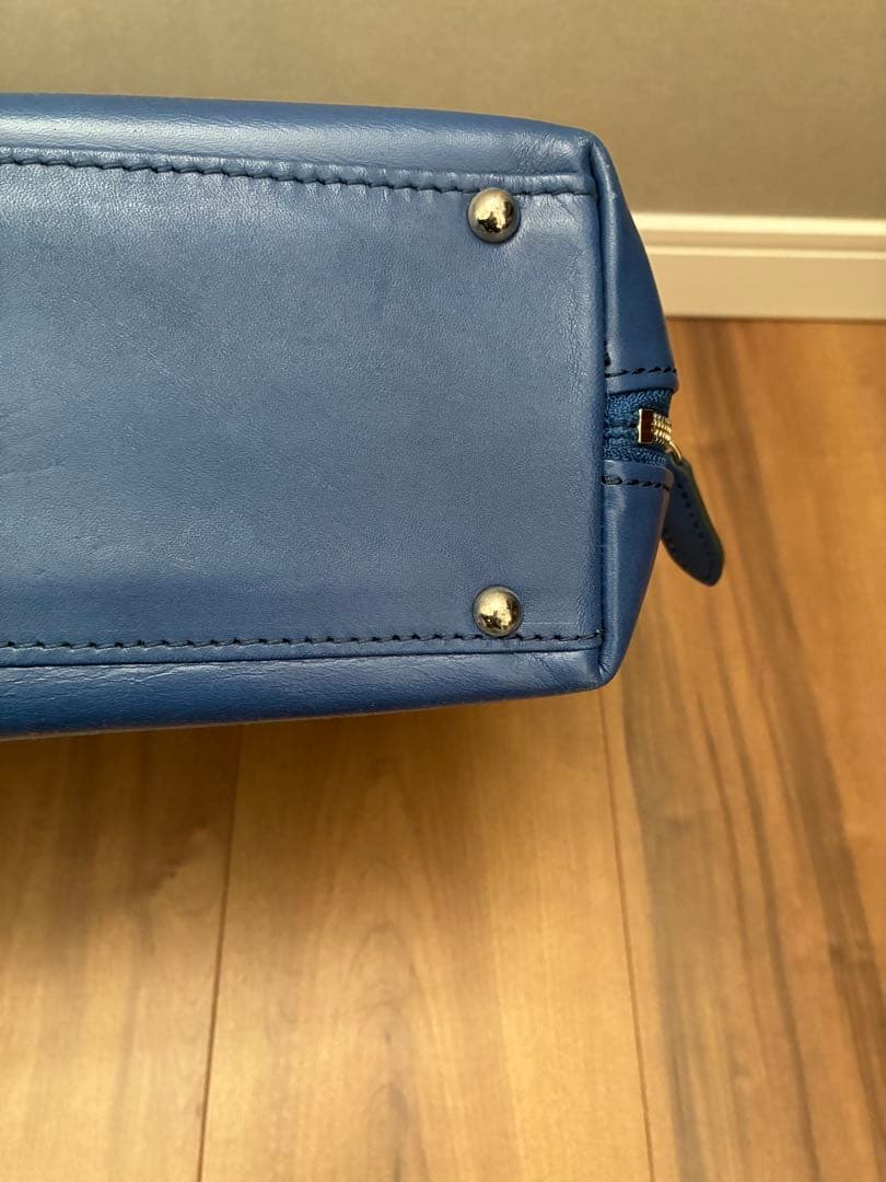 美品 DEUX MONCX ビジネスバッグ 2way レザー ブルー - メルカリ