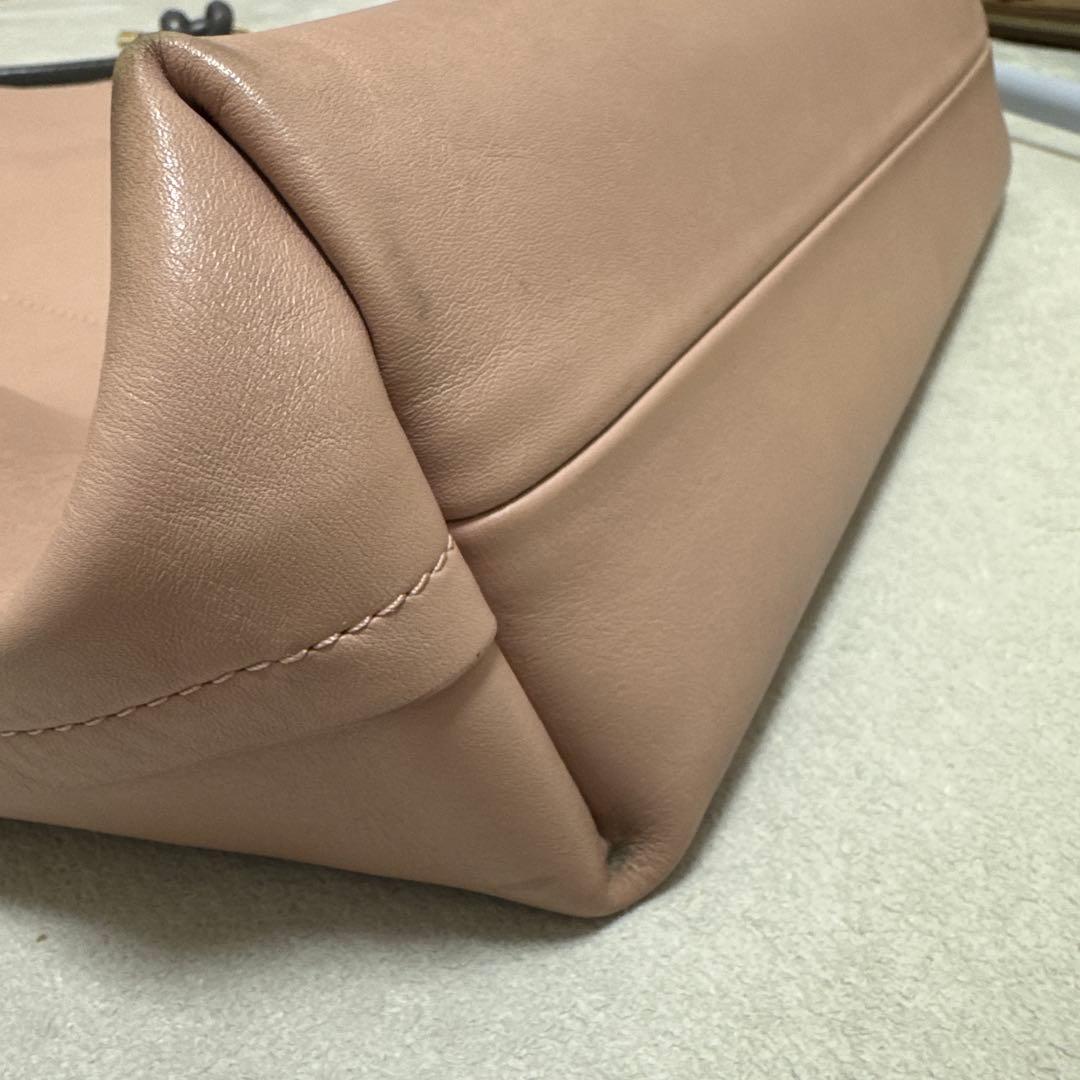 Giorgio Armani レザー トートバッグ ピンクベージュ