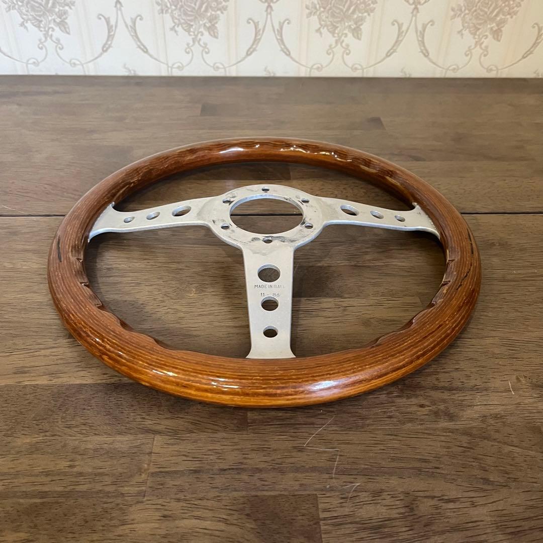 中古品】MOMO インディー ウッドハンドル ステアリング 11-86 旧車
