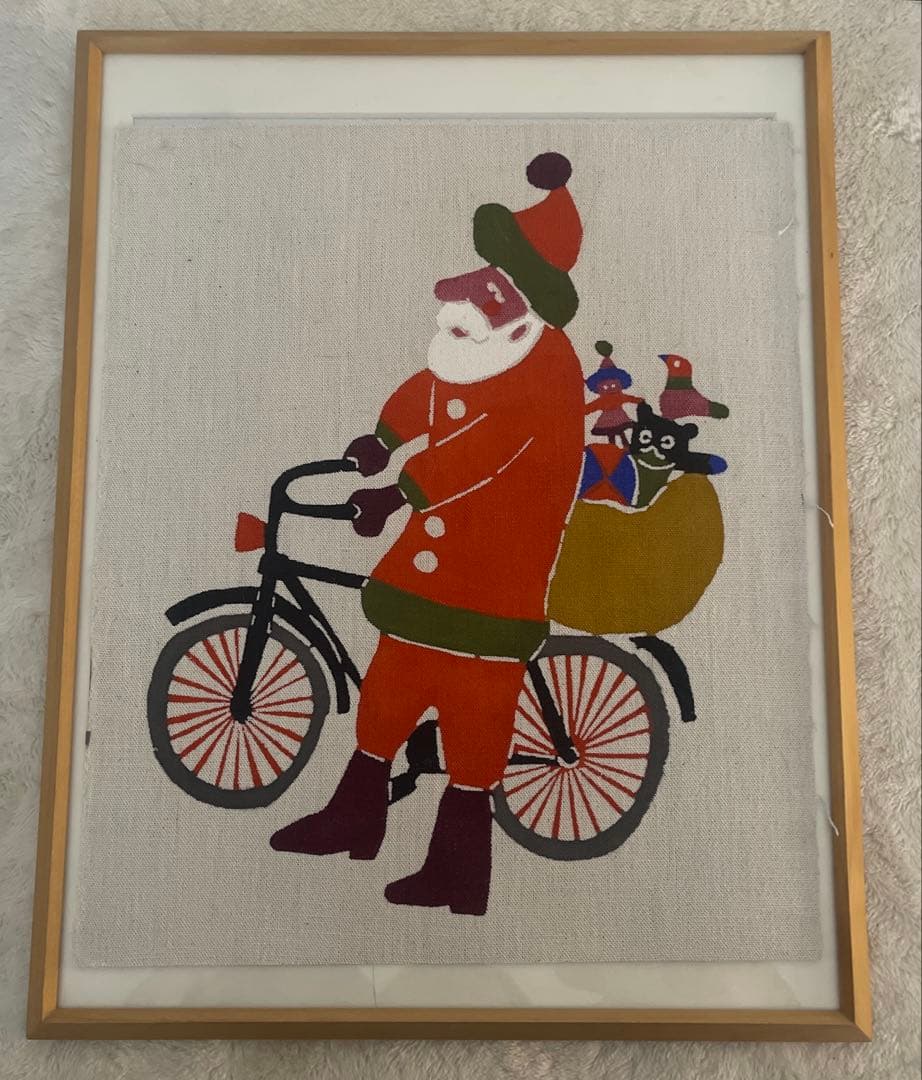 柚木沙弥郎 サンタクロース 染絵 型絵染 型染 民芸 タペストリー