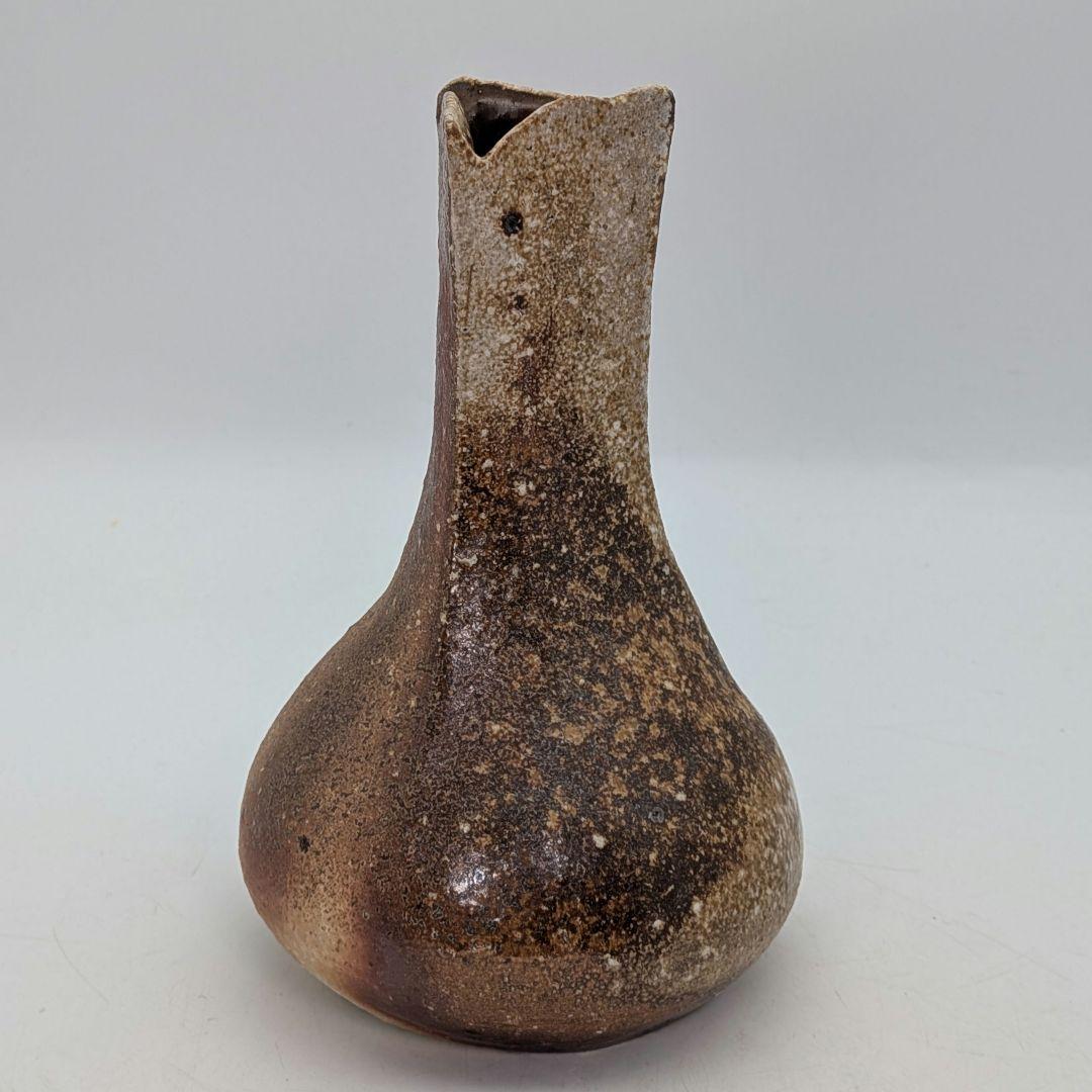 井出克幸 焼〆瓶 共箱共布栞 花瓶 花入 花器 フラワーベース 置物 花生 茶陶