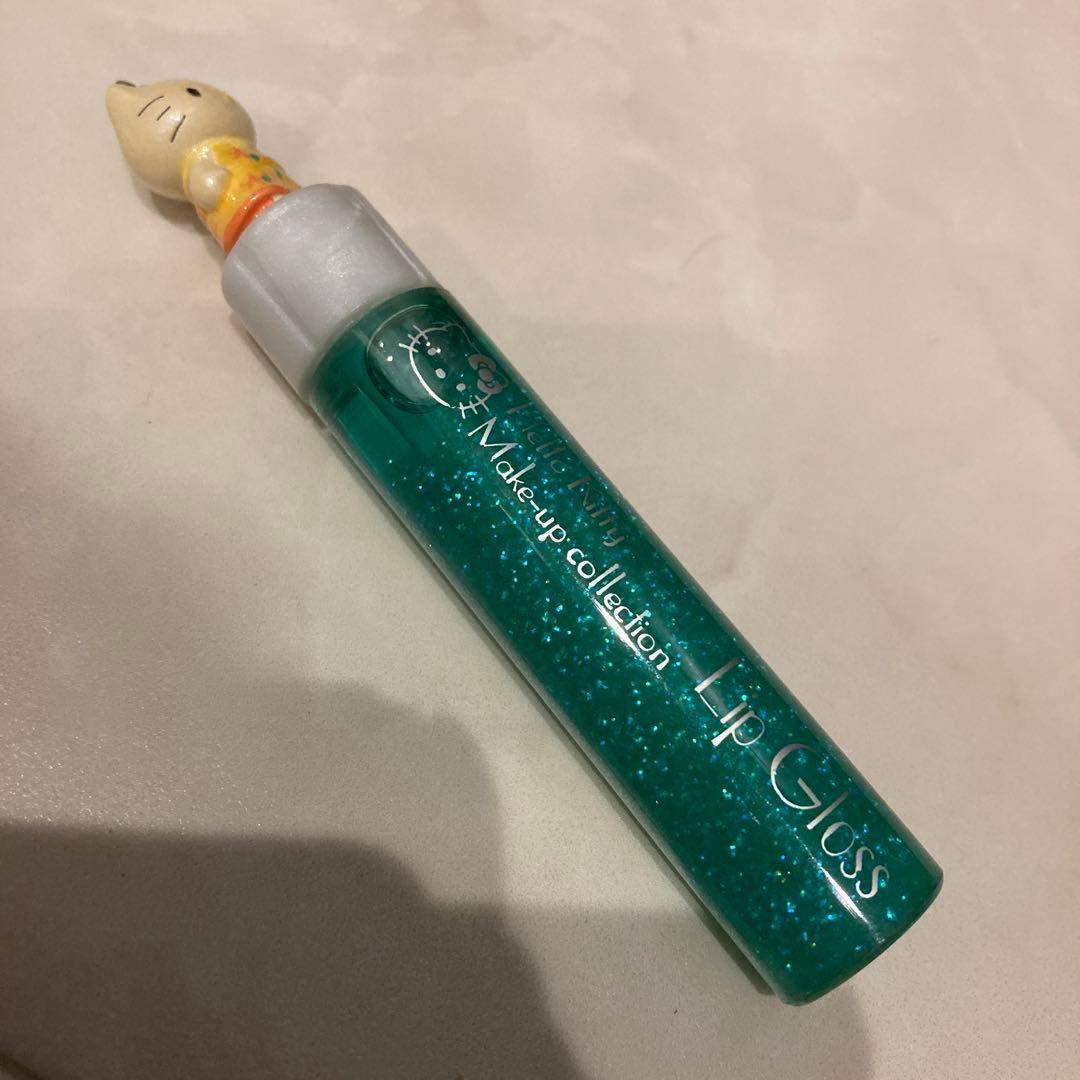 レトロ《2002年 ハローキティ リップグロス》当時物 コスメ☆グリーン