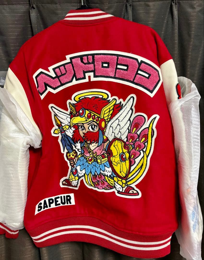 ジャケット・アウター SAPEur x Bikkuriman Varsity Jacket \"Red\"