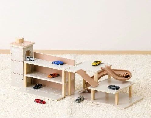 3COINS ミニカー用多層駐車場 収納棚 エレベーターセット - メルカリ