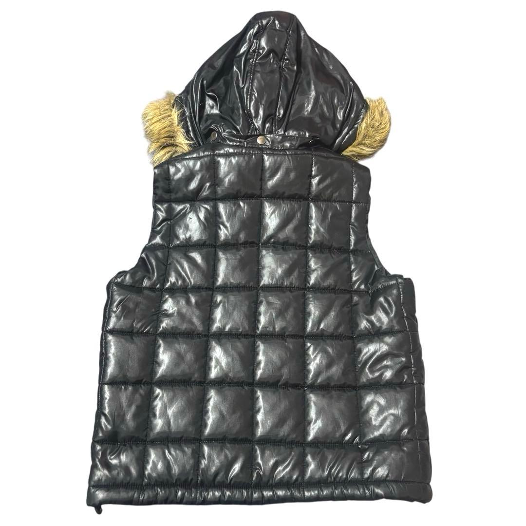 ダウンベスト 平成女児 y2k グランジ 短丈 マクブリング ファー付き 肉