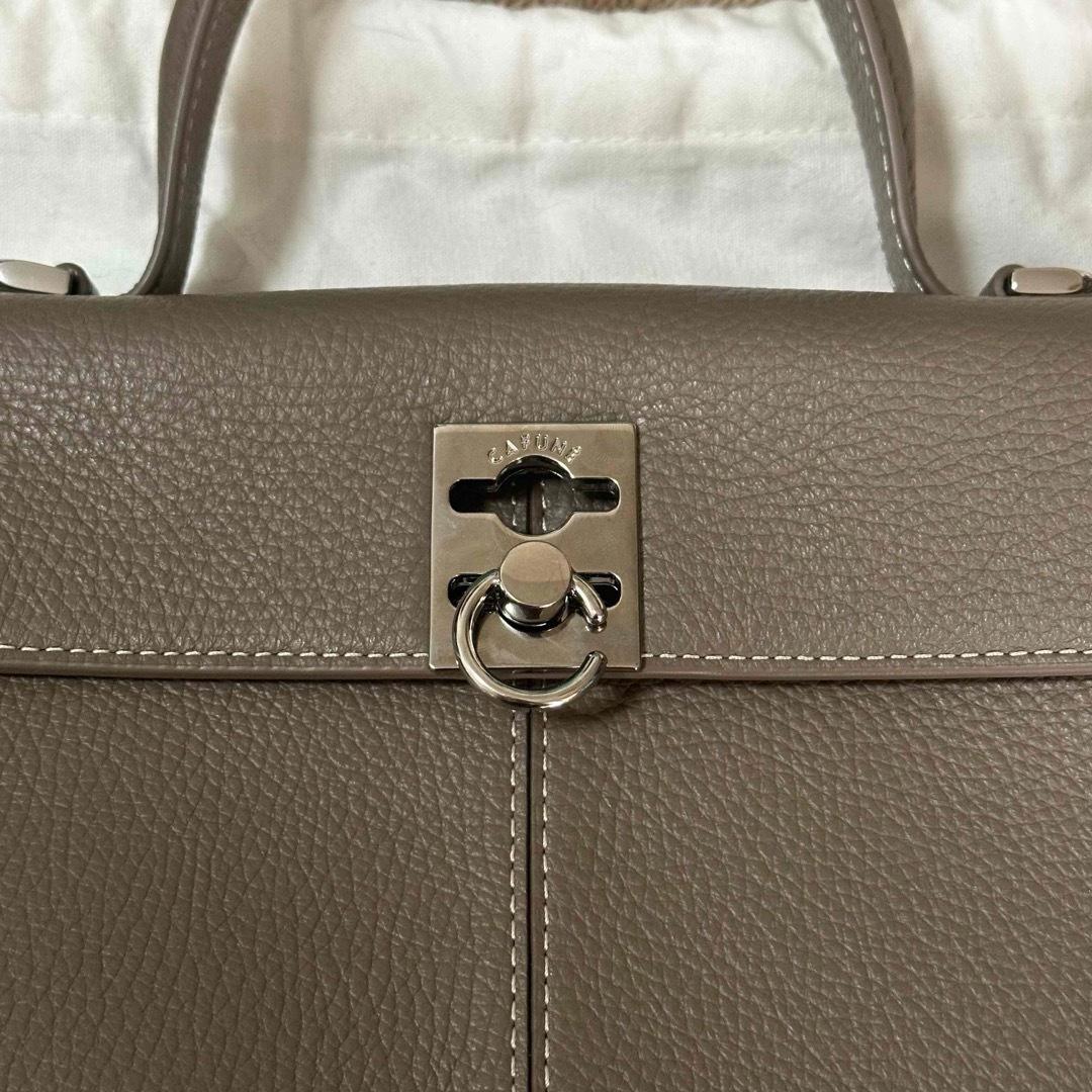 CAFUNE カフネ グレー レザーバッグ ショルダーストラップ付き - メルカリ