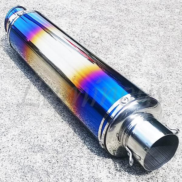 チタン焼き風 マフラーサイレンサー スリップオン 60.5mm バッフル ホンダ
