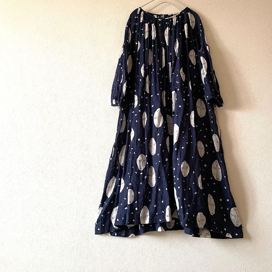 mina perhonen ミナペルホネン リネンワンピースcross bird - メルカリ