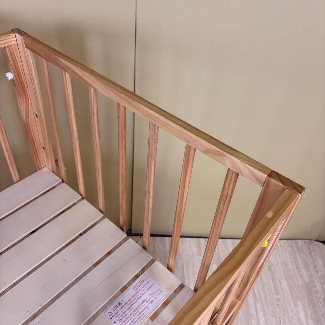 除菌清掃済 ☆美品☆ 大和屋 キホン ベビーベッド ナチュラル すのこ