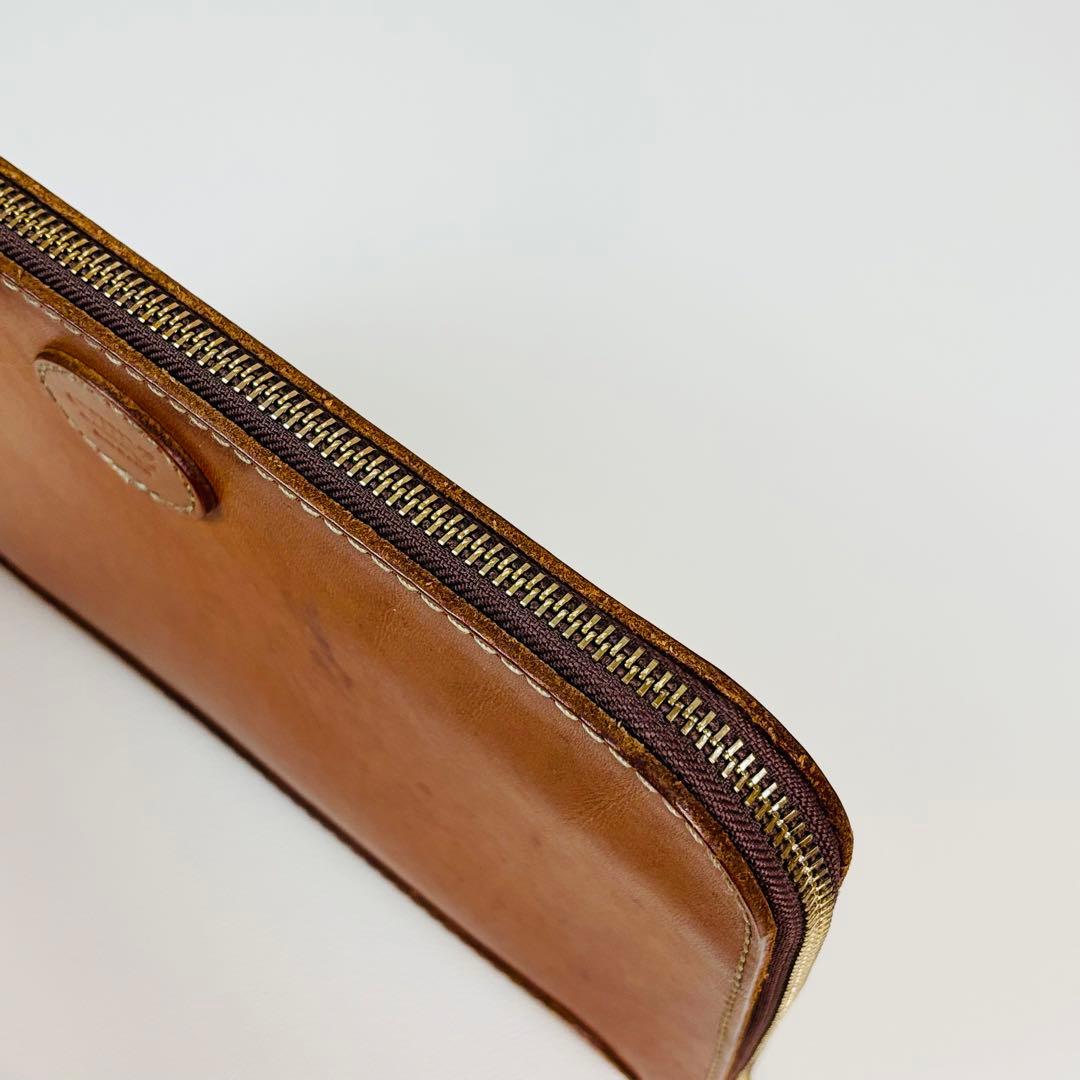 1280【希少】HERZ ヘルツ 本革 レザー クラッチバッグ PCケース A4