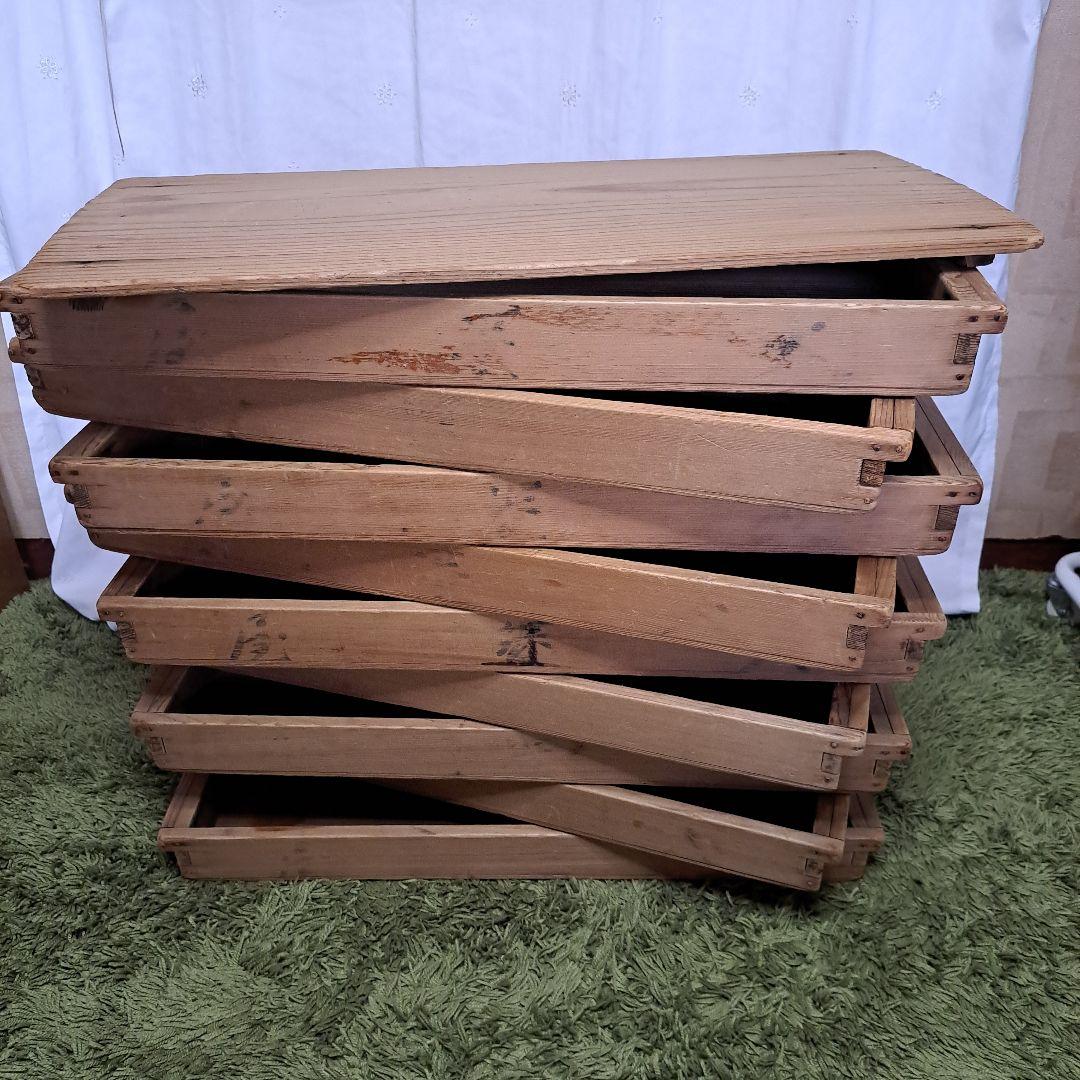 昭和レトロ もろぶた 餅入れ 木箱 ばんじゅう もち箱 9箱+蓋セット