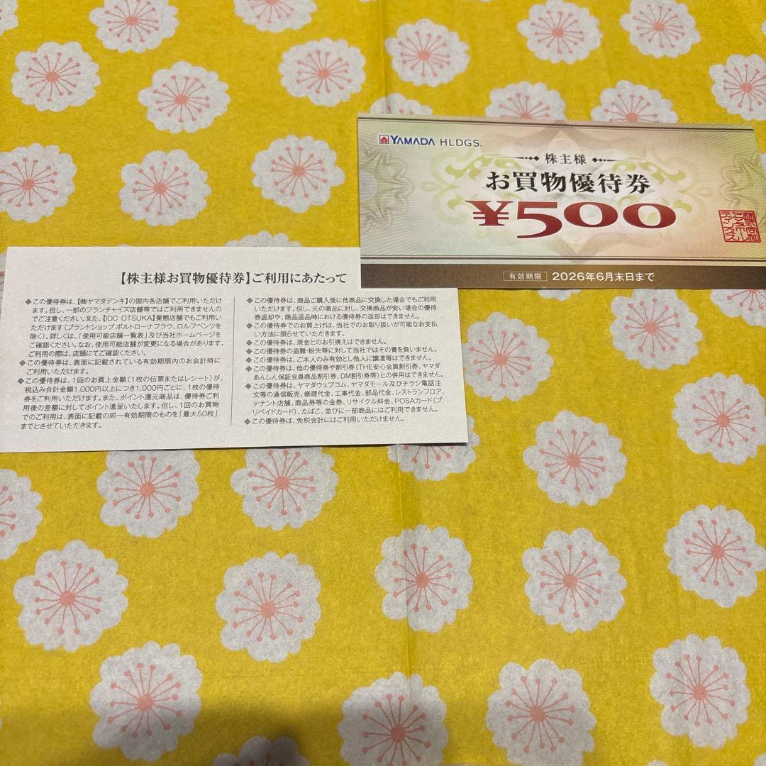 YAMADA HDGS. 株主優待券 ¥500 2枚セット - メルカリ