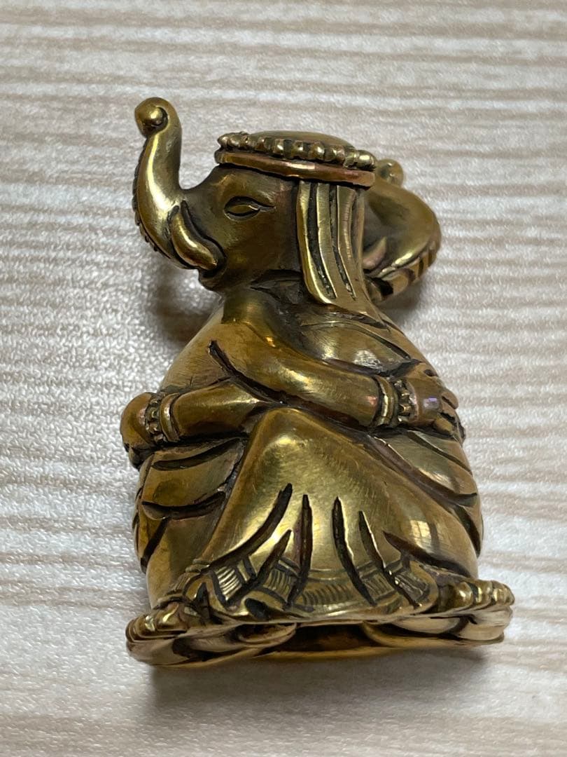 《 チベット密教　新品　1点物 》 オリジナル　真鍮製　ガネーシャ　聖天　秘仏