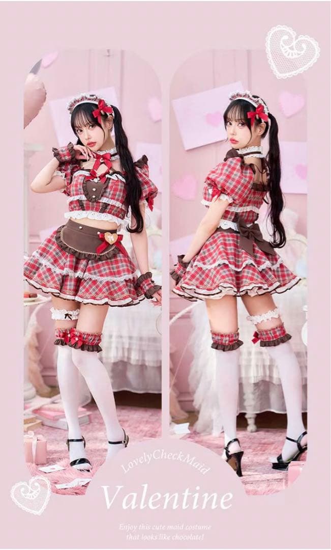 チョコラブチェックメイド《バレンタインコスプレ》Malymoon - メルカリ