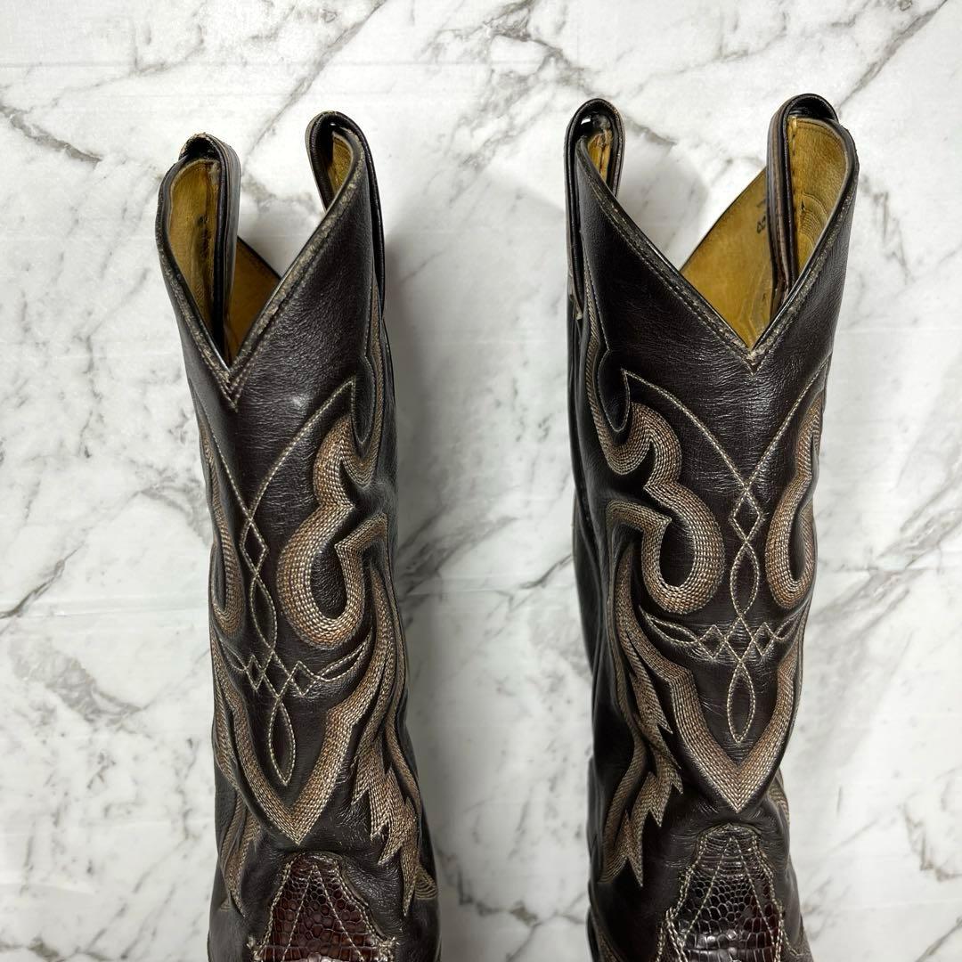 トニーラマ ウエスタンブーツ・USA製・リザード本革・8E・黒タグ