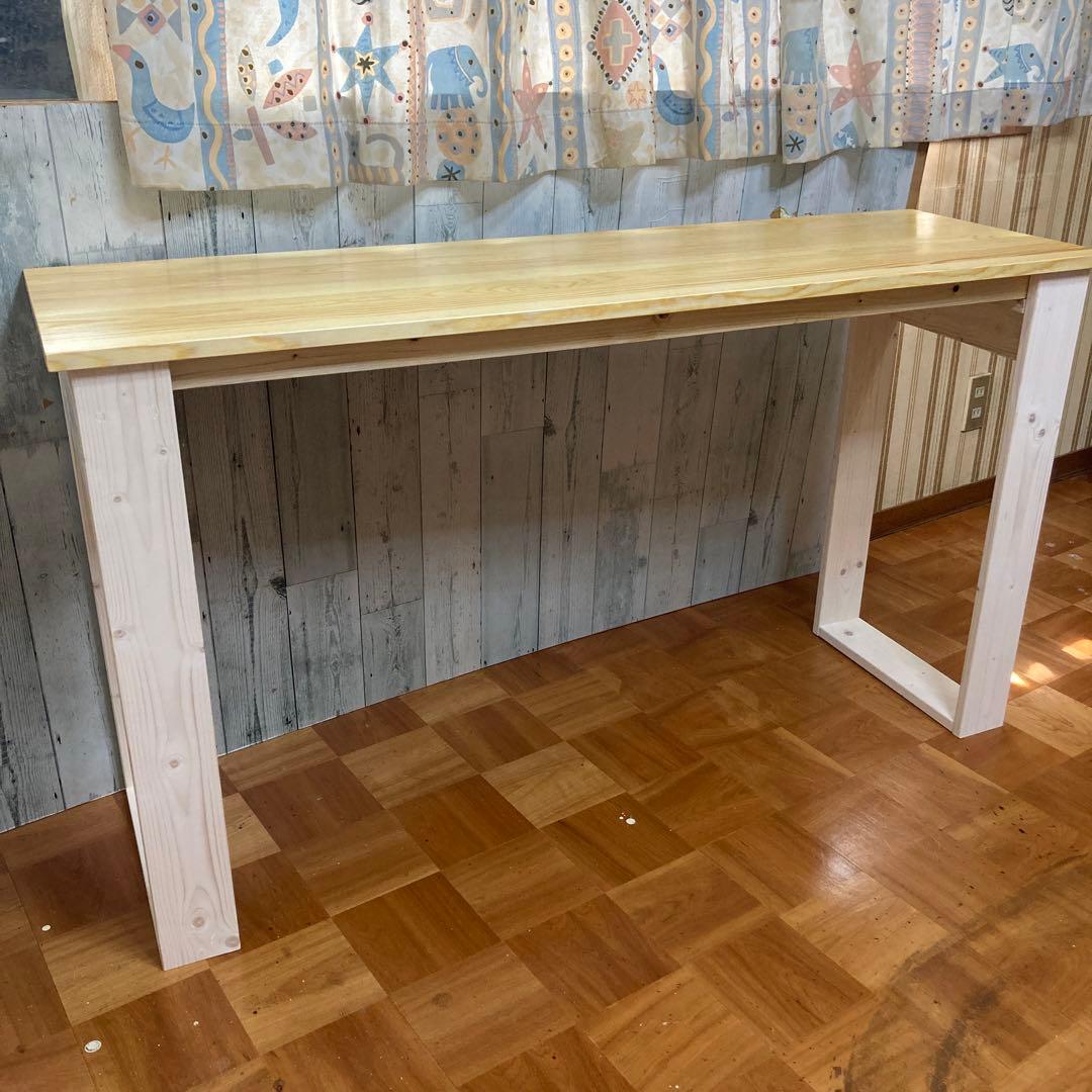 机 テーブル カウンター 幅130cm 天板パイン集成材 - メルカリ