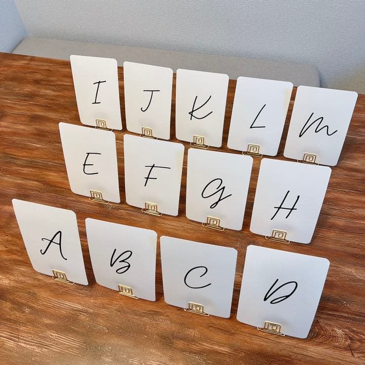 1点限り】結婚式の披露宴のテーブルナンバーとカードスタンド一式 13卓