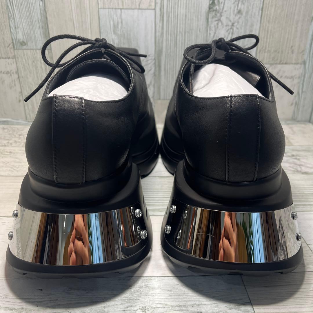 GRANCY メタルプレートレザーシューズ シューズ ブラック メンズ 42