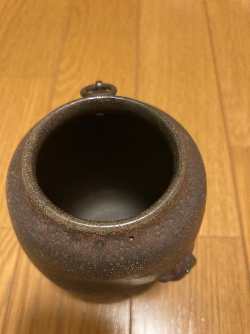 鉄釉掛花入 甚八窯