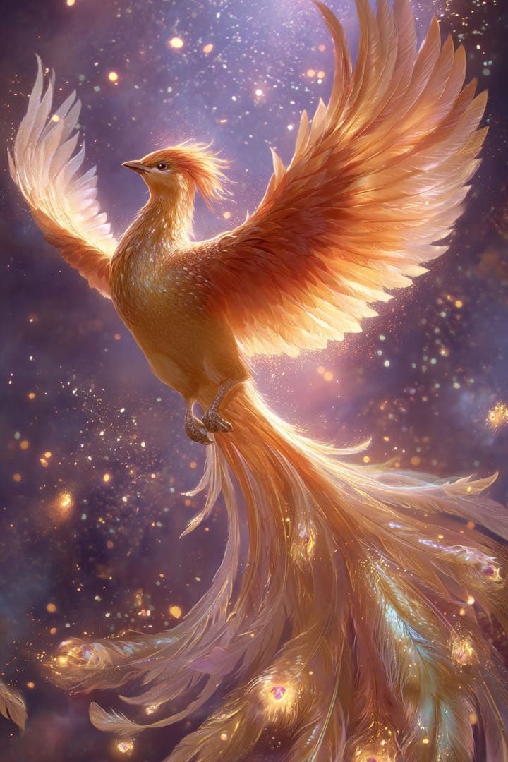 P1326 鳳凰・火の鳥 【開運風水絵画風アート】 - メルカリ