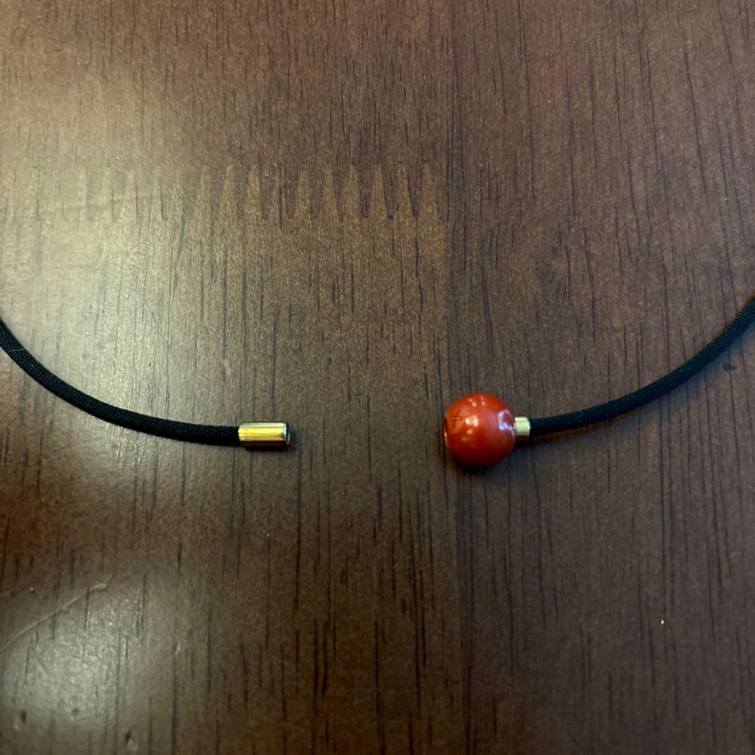 ファイテン RAKUWA ネックレス メタックスミラーボール レッド 45cm