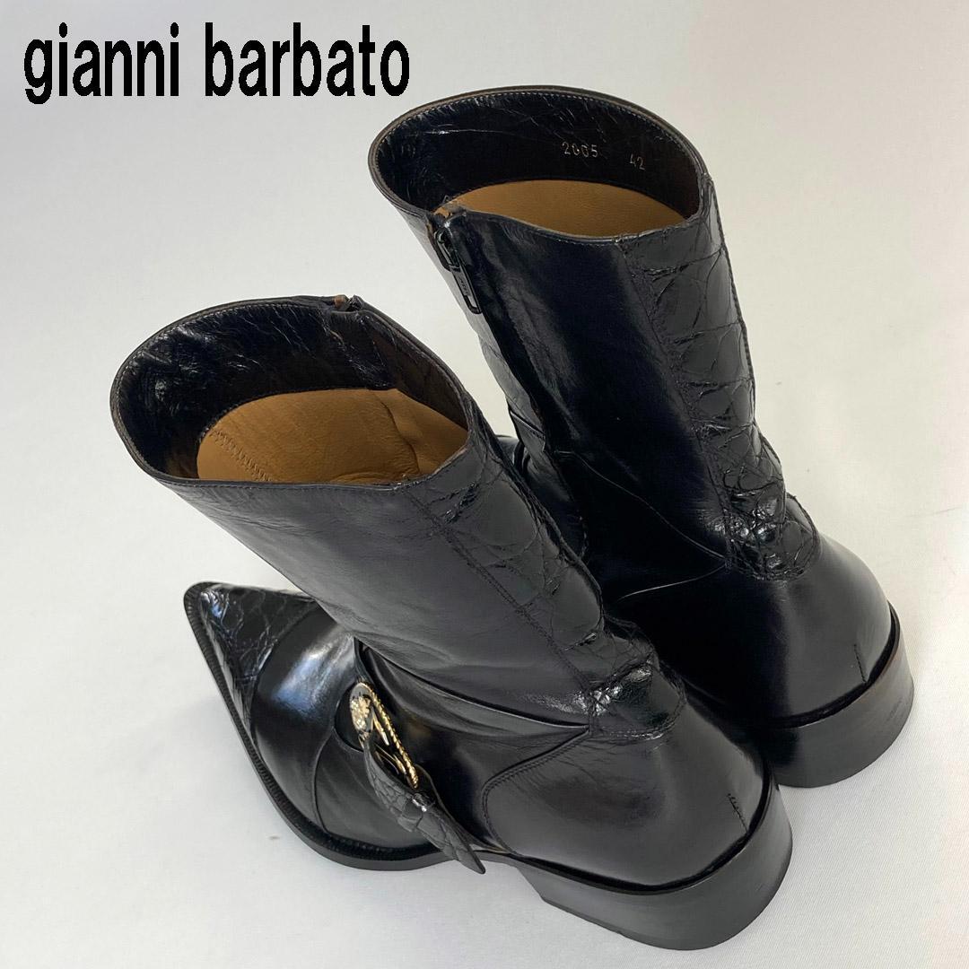 gianni barbato ジャンニバルバート クロコウエスタンブーツ 42 - メルカリ
