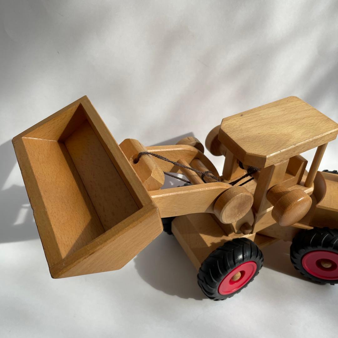 美品 ドイツfagus社のブナの木で作られた働く車ホイールローダー