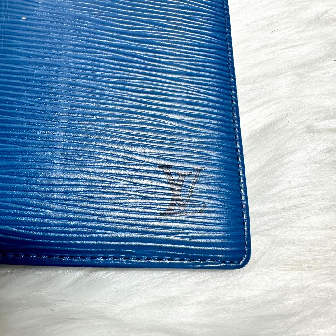ルイヴィトン エピ 手帳カバー アジェンダ ポッシュ ブルー 青 レザー
