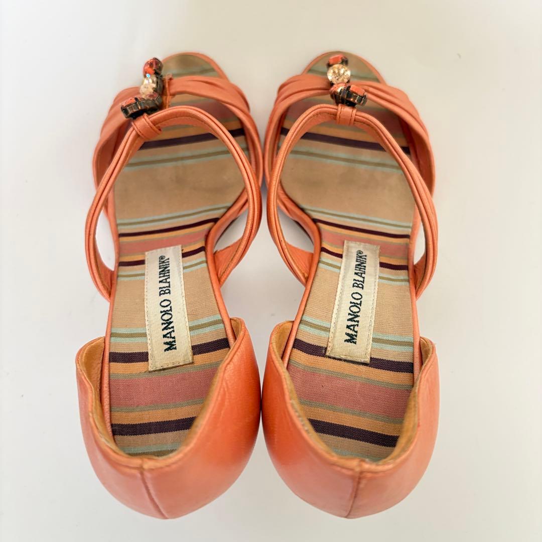 MANOLO BLAHNIK ミュールサンダル 22.5 ビジュー レディース - メルカリ