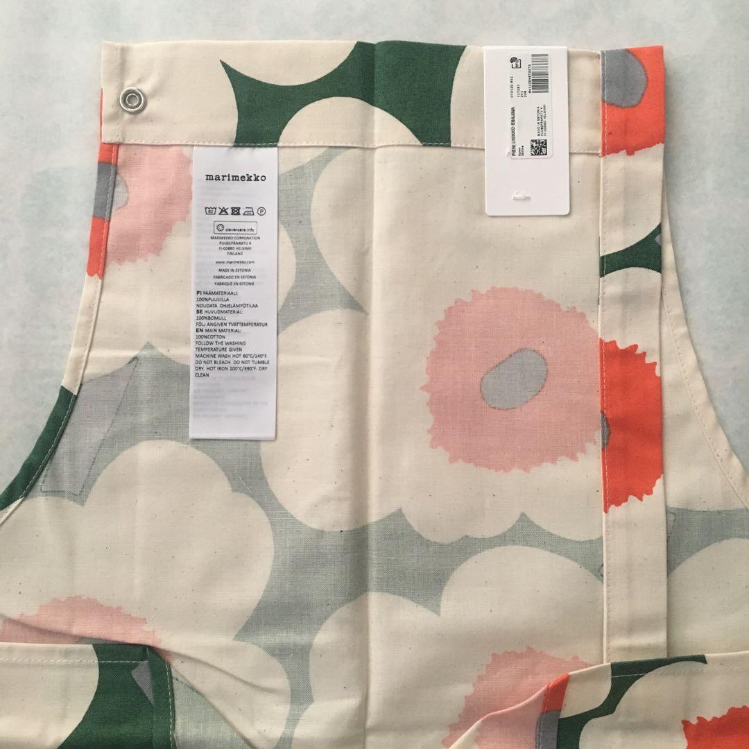 新品未使用 マリメッコ ウニッコ エプロン グリーン オレンジ - メルカリ