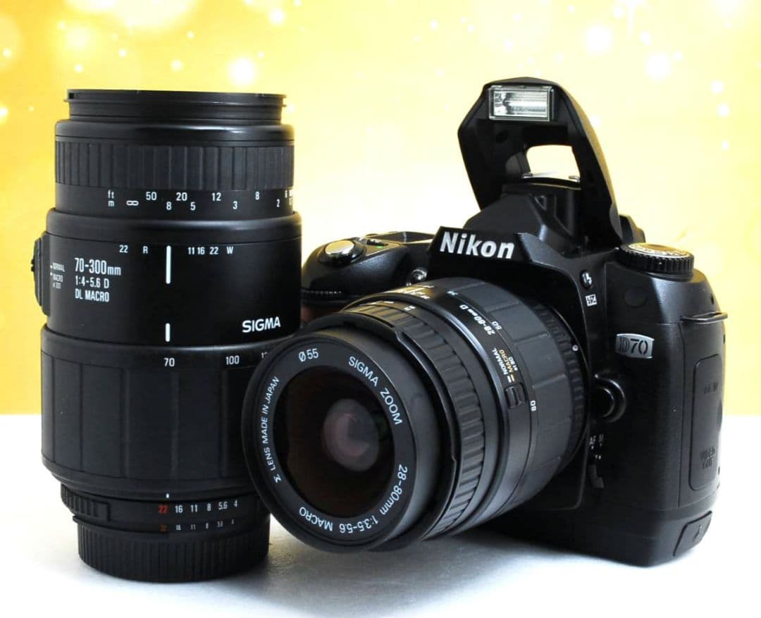 NIKON D70 ダブルレンズ 初心者 一眼レフ ニコン 超望遠 - メルカリ