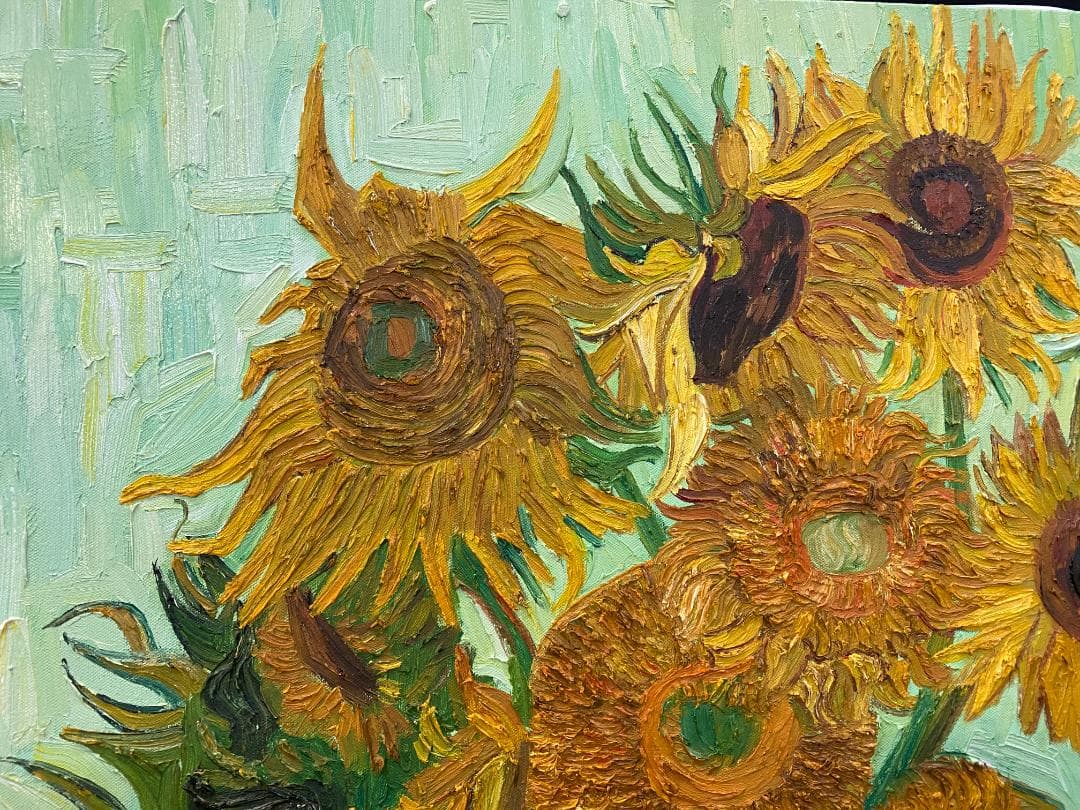 フィンセント・ファン・ゴッホ『ひまわり』複製画 手描き 摸写⑨ F25