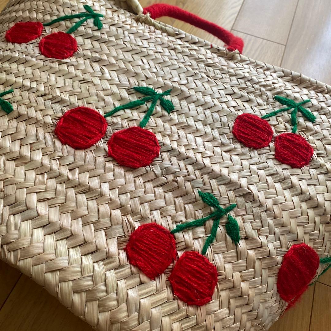 最終お値下げ！ファティマモロッコ チェリーかごバッグ - メルカリ