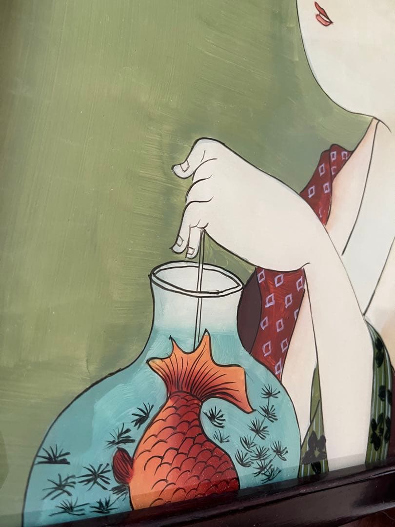 ガラス絵 硝子絵 浮世絵 錦絵 美人大首絵 葛飾北斎 喜多川歌麿 - メルカリ