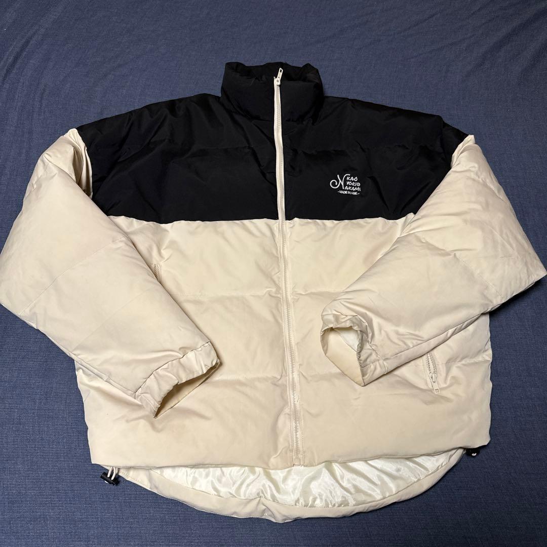 カオヨリナカミダウンジャケット Lサイズ 黒白カラー - メルカリ