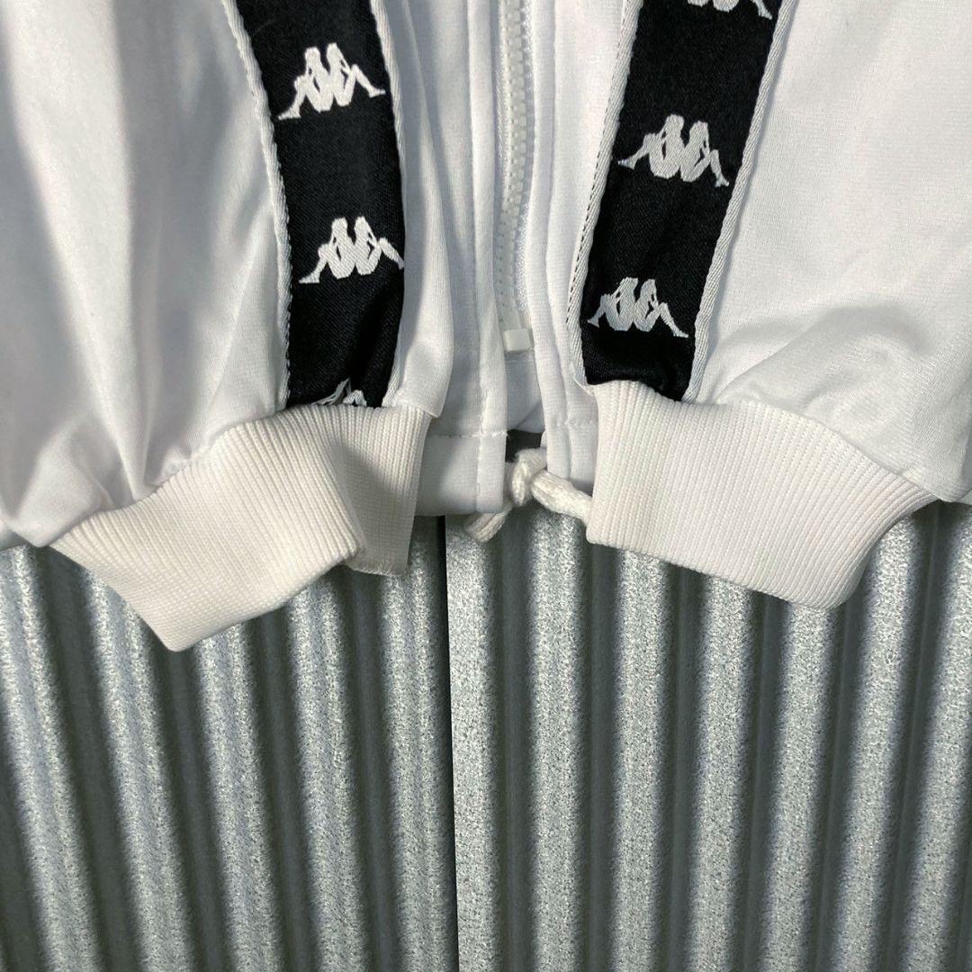 90s Kappa カッパ ジャージ セットアップ 上下白 刺繍ロゴアームライン