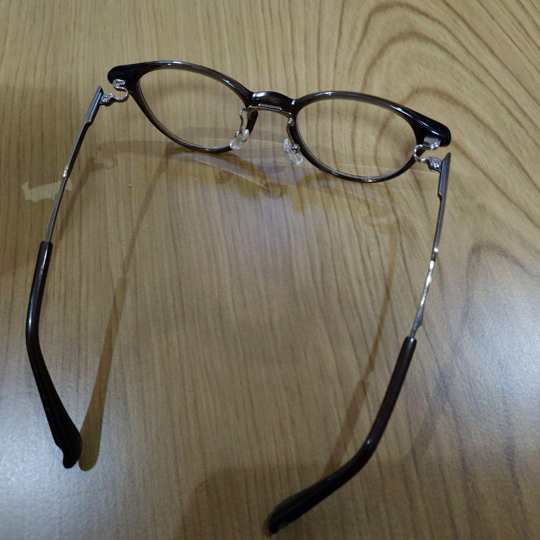 ブラウン ラウンドメタルフレーム メガネ(度あり) メガネ(度あり