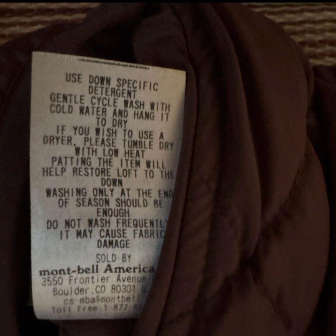 mont-bell ダウンジャケット キルティング リバーシブル 水色/茶色