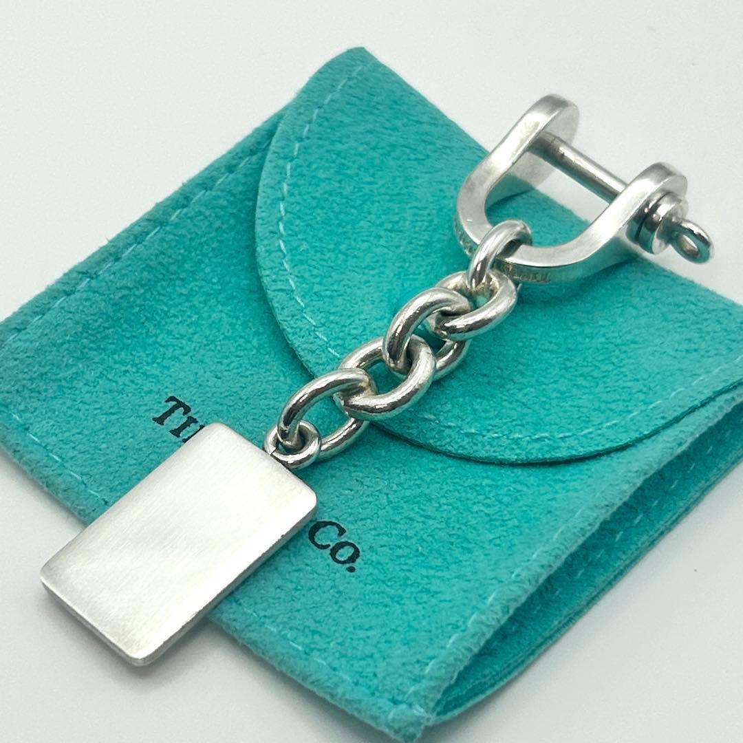 希少 ティファニー シャックル プレート キーリング シルバー 925