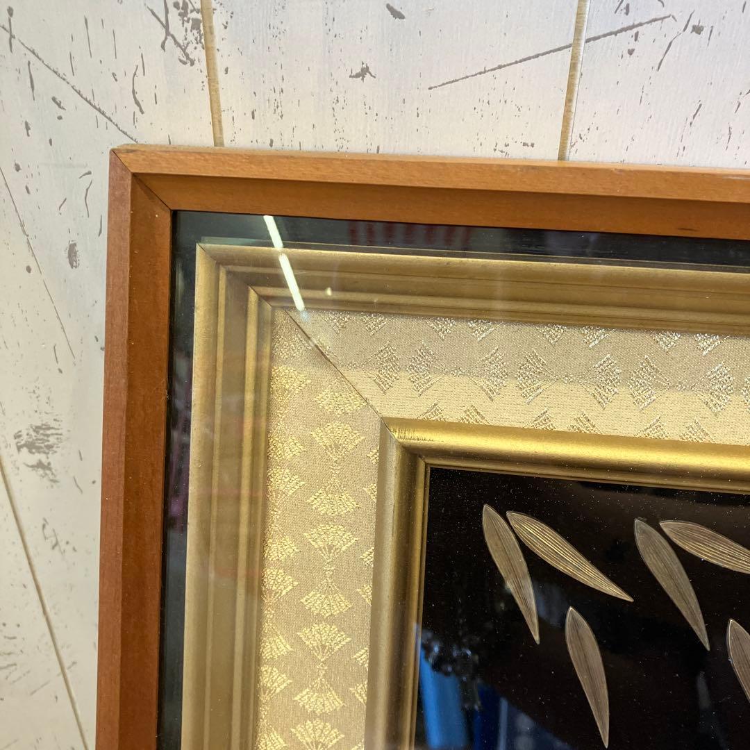 昭和レトロ 24KGP 金メッキ 松庵 鯉 昇鯉 縁起物 開運 福寿 額縁