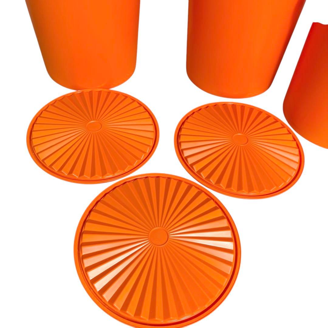 タッパーウェア　マキシデコレーター　オレンジ　5.5L 3個セット