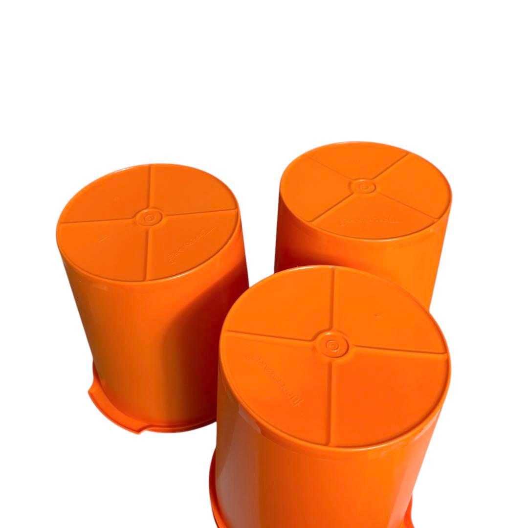 タッパーウェア　マキシデコレーター　オレンジ　5.5L 3個セット
